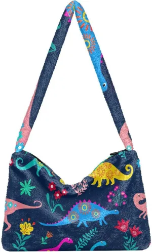 Dinosaurs Cute Plush Tote Bag, Purses for Women Shoulder Bag, Womens Outdoor Bag