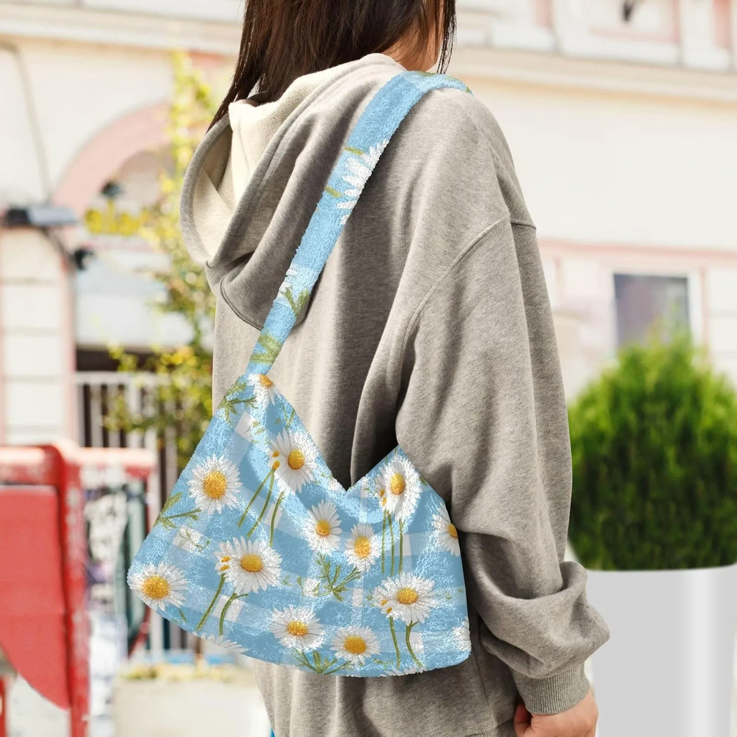 Dinosaurs Cute Plush Tote Bag, Purses for Women Shoulder Bag, Womens Outdoor Bag