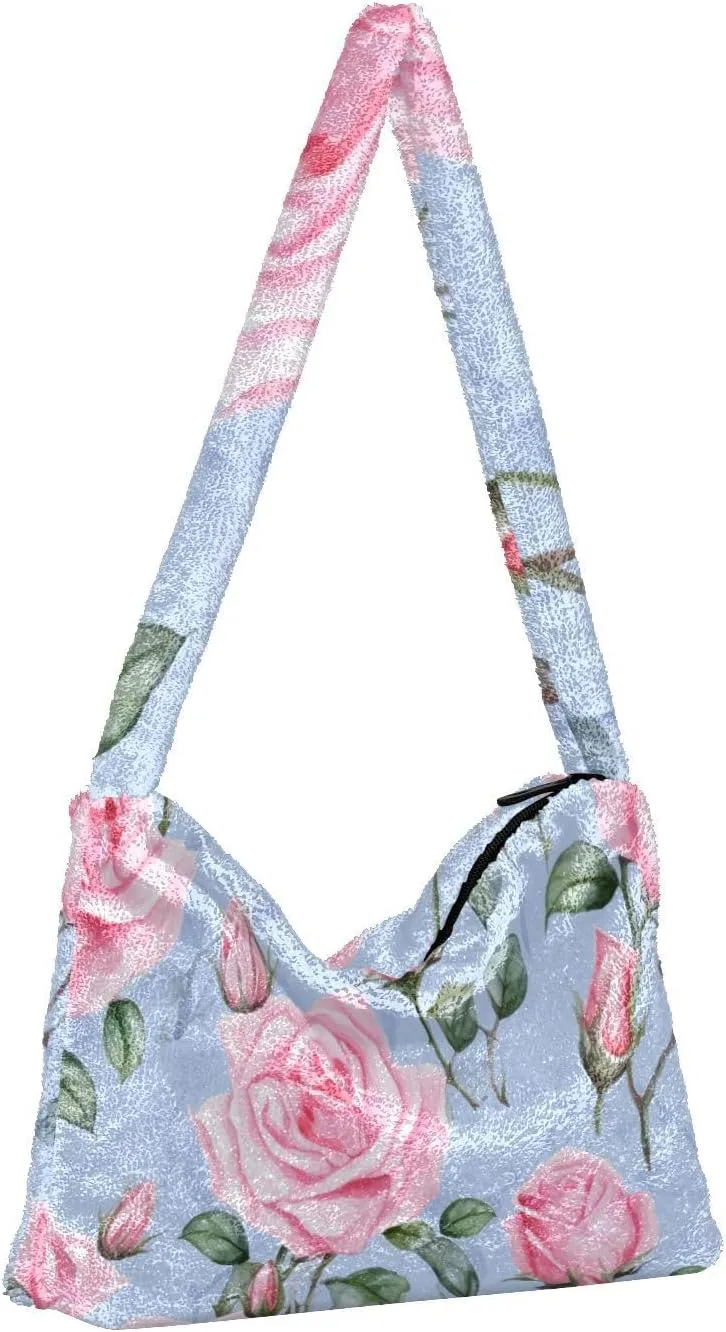 Dinosaurs Cute Plush Tote Bag, Purses for Women Shoulder Bag, Womens Outdoor Bag