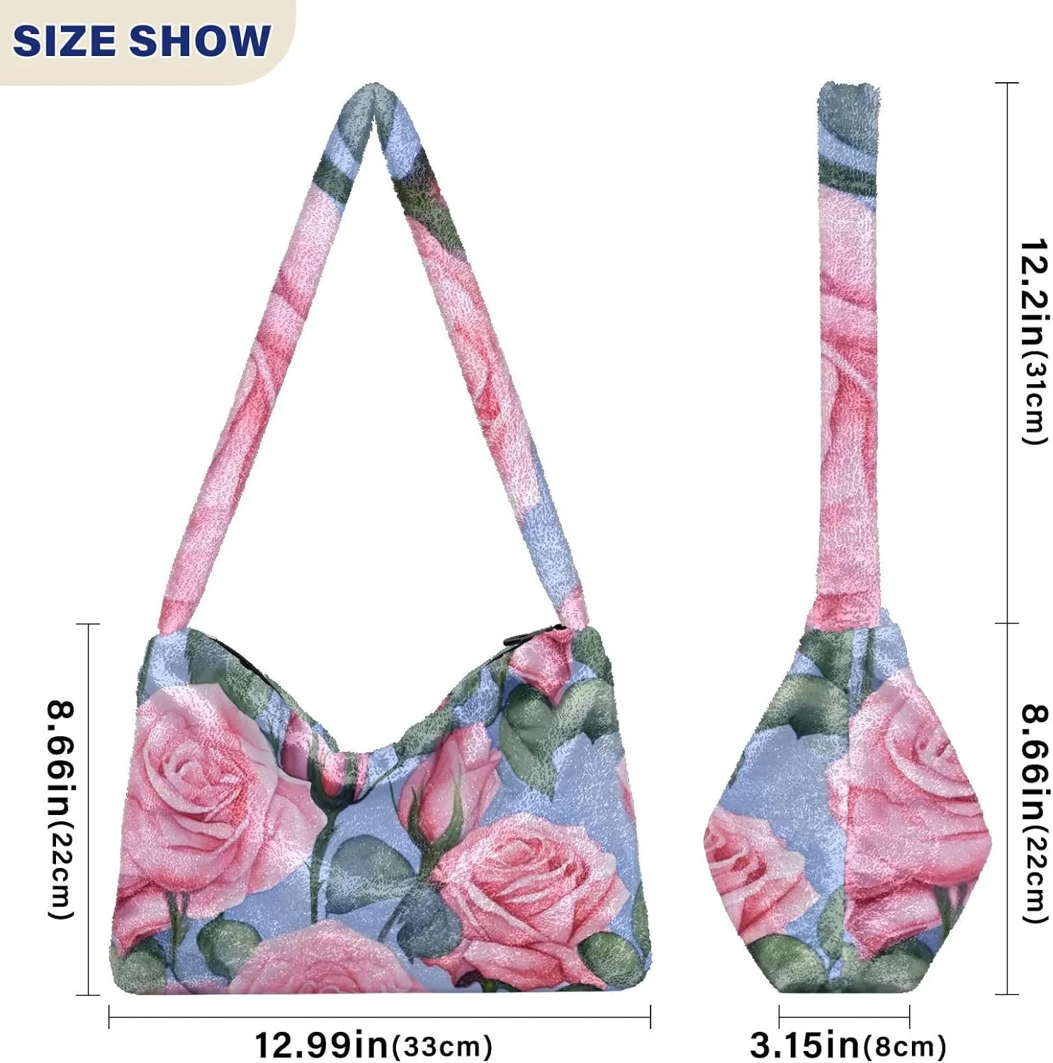 Dinosaurs Cute Plush Tote Bag, Purses for Women Shoulder Bag, Womens Outdoor Bag