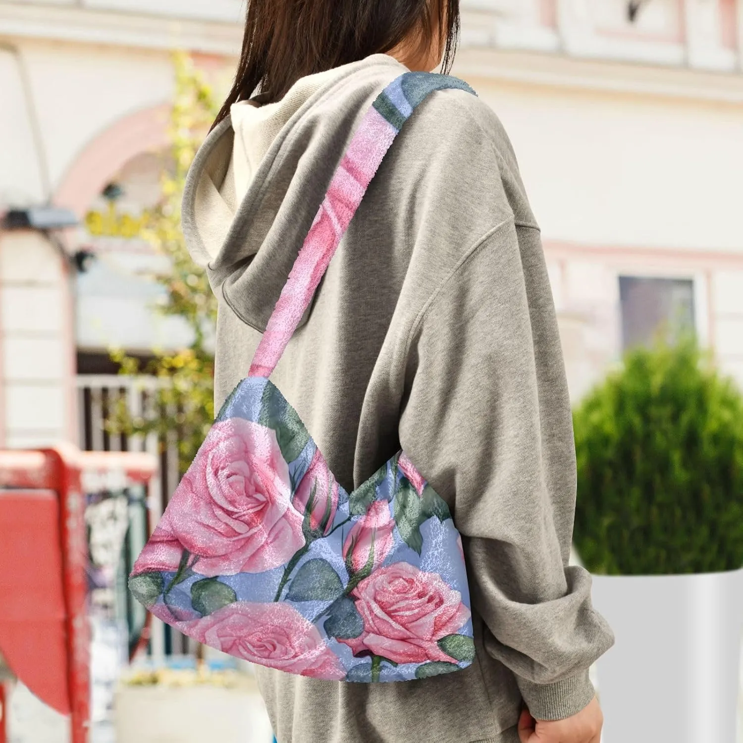 Dinosaurs Cute Plush Tote Bag, Purses for Women Shoulder Bag, Womens Outdoor Bag