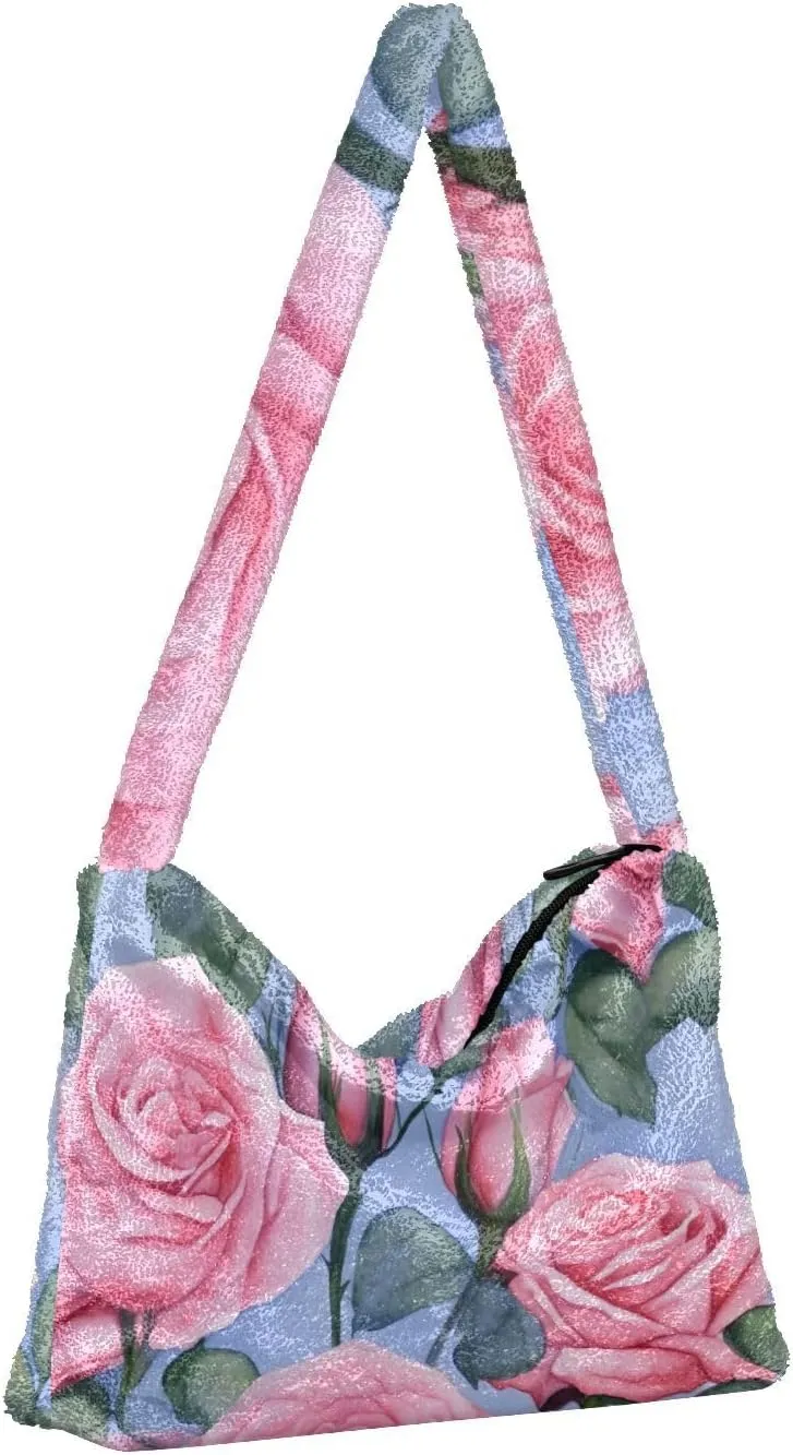 Dinosaurs Cute Plush Tote Bag, Purses for Women Shoulder Bag, Womens Outdoor Bag