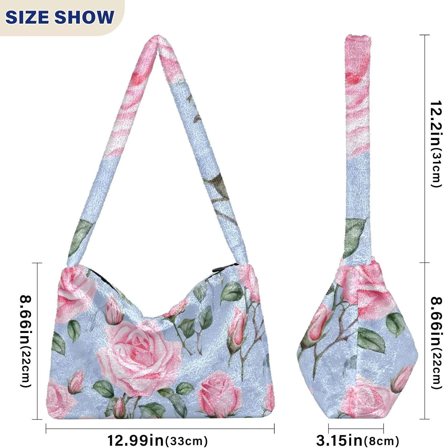 Dinosaurs Cute Plush Tote Bag, Purses for Women Shoulder Bag, Womens Outdoor Bag