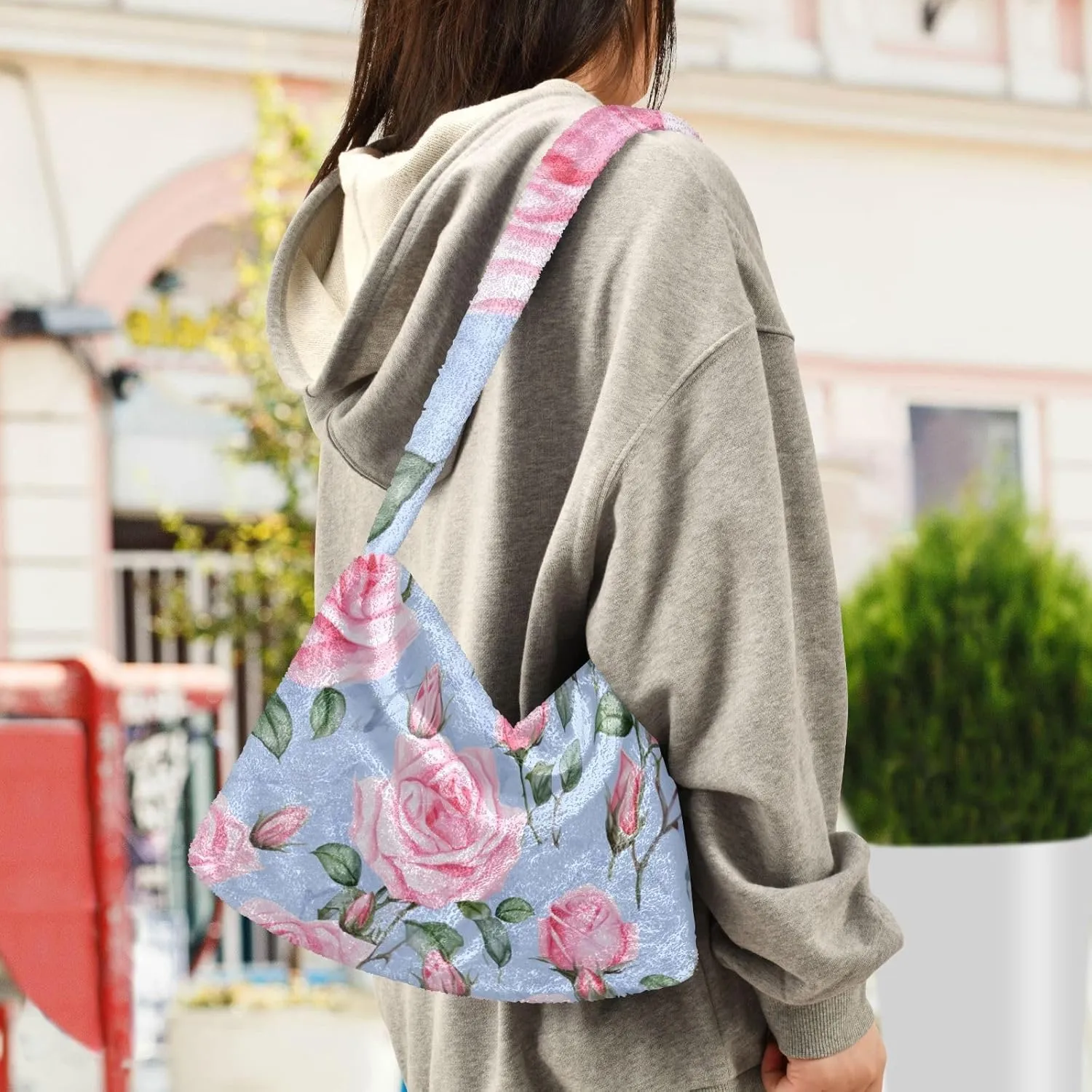Dinosaurs Cute Plush Tote Bag, Purses for Women Shoulder Bag, Womens Outdoor Bag