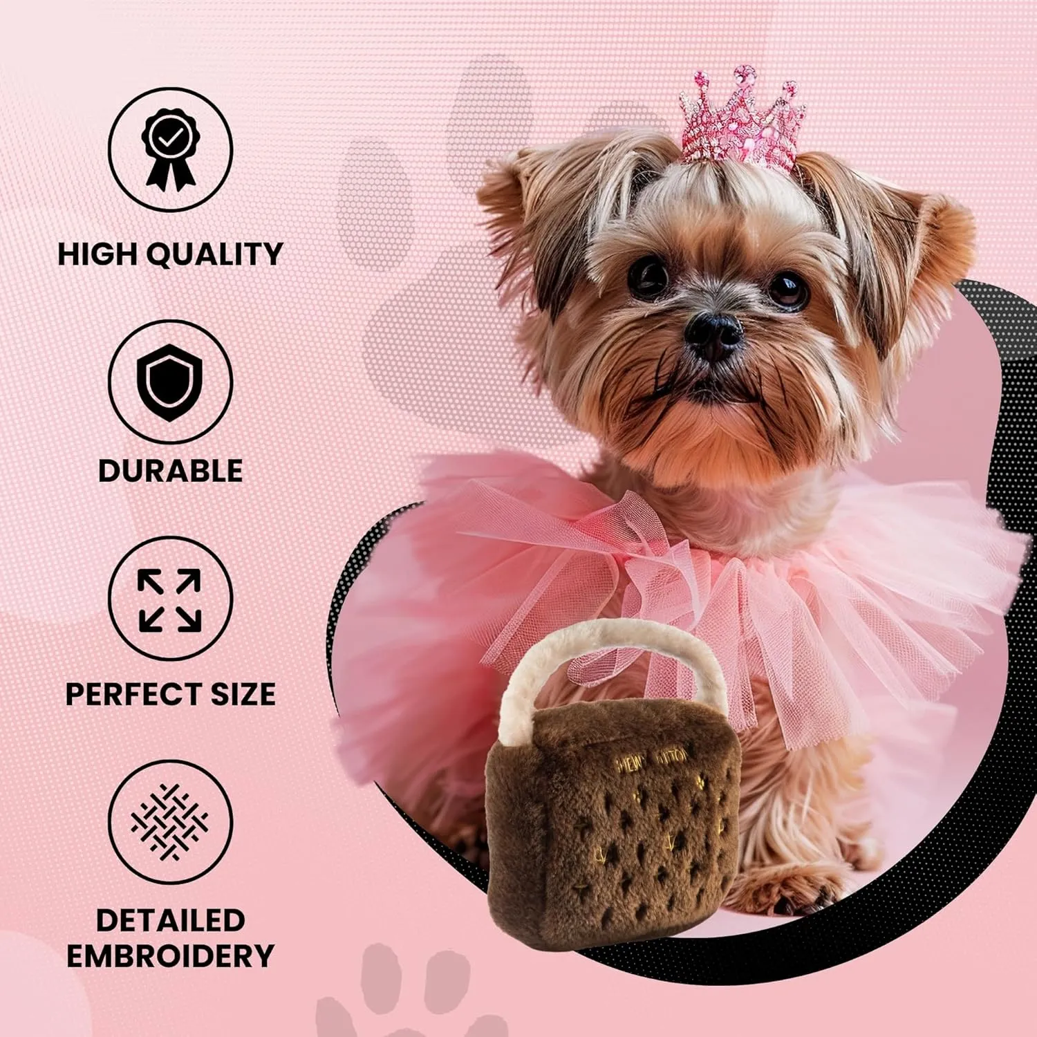 Dog Diggin Designs Runway Pup Collection | Unique Squeaky Parody Plush Dog Toys – Haute Couture Purses & Handbags