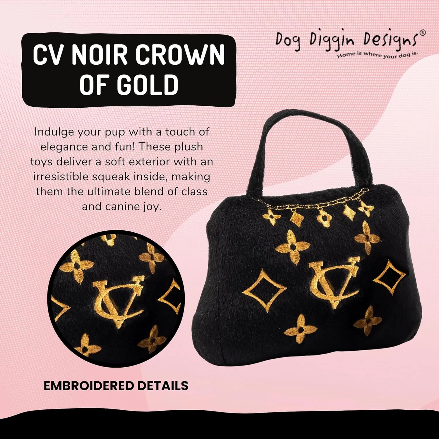Dog Diggin Designs Runway Pup Collection | Unique Squeaky Parody Plush Dog Toys – Haute Couture Purses & Handbags