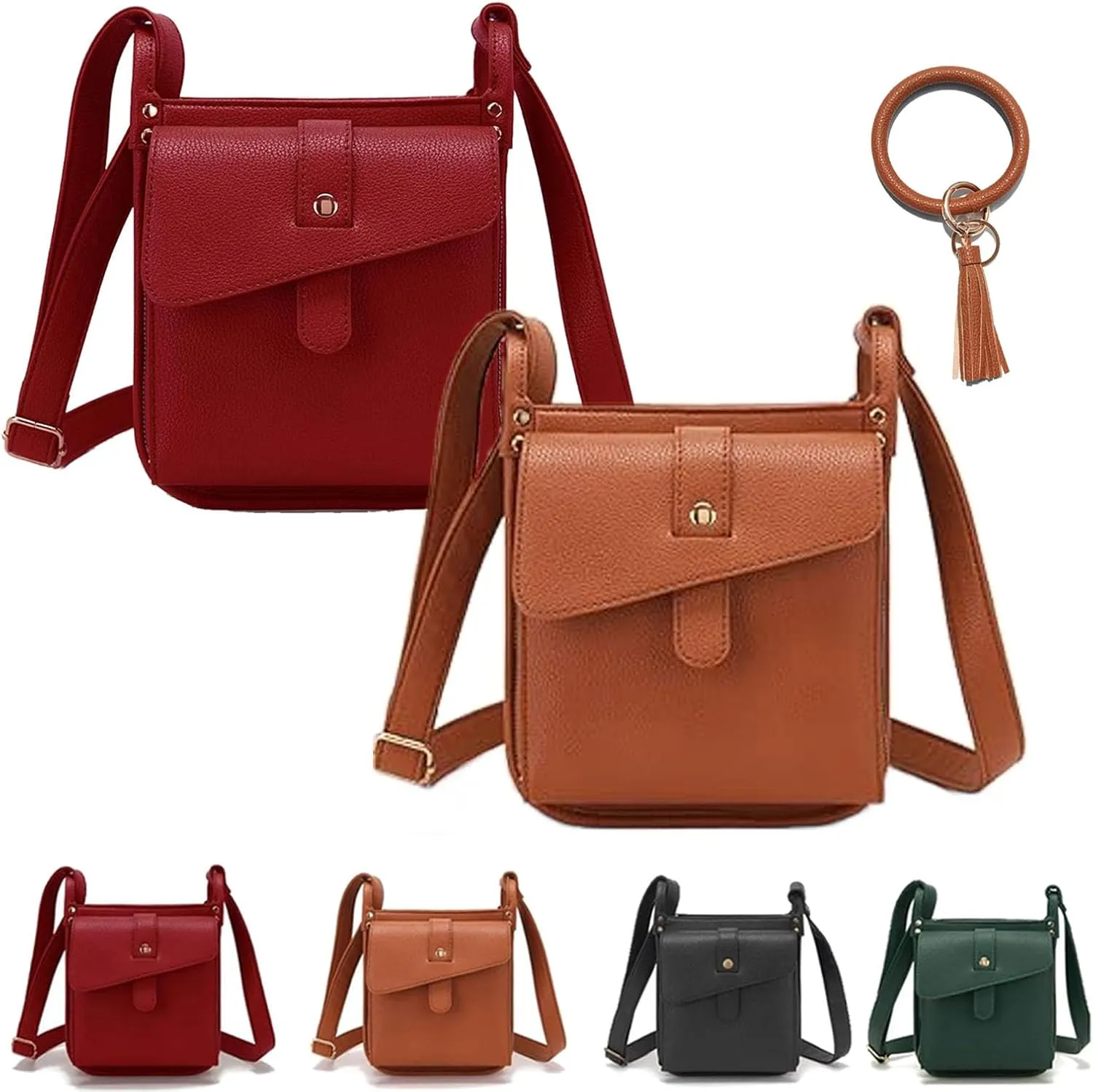 Dollver Crossbody Purse, Dollver Unique Design Crossbody Leather Bag, Crossbody Handbag for Women with Adjustable Strap