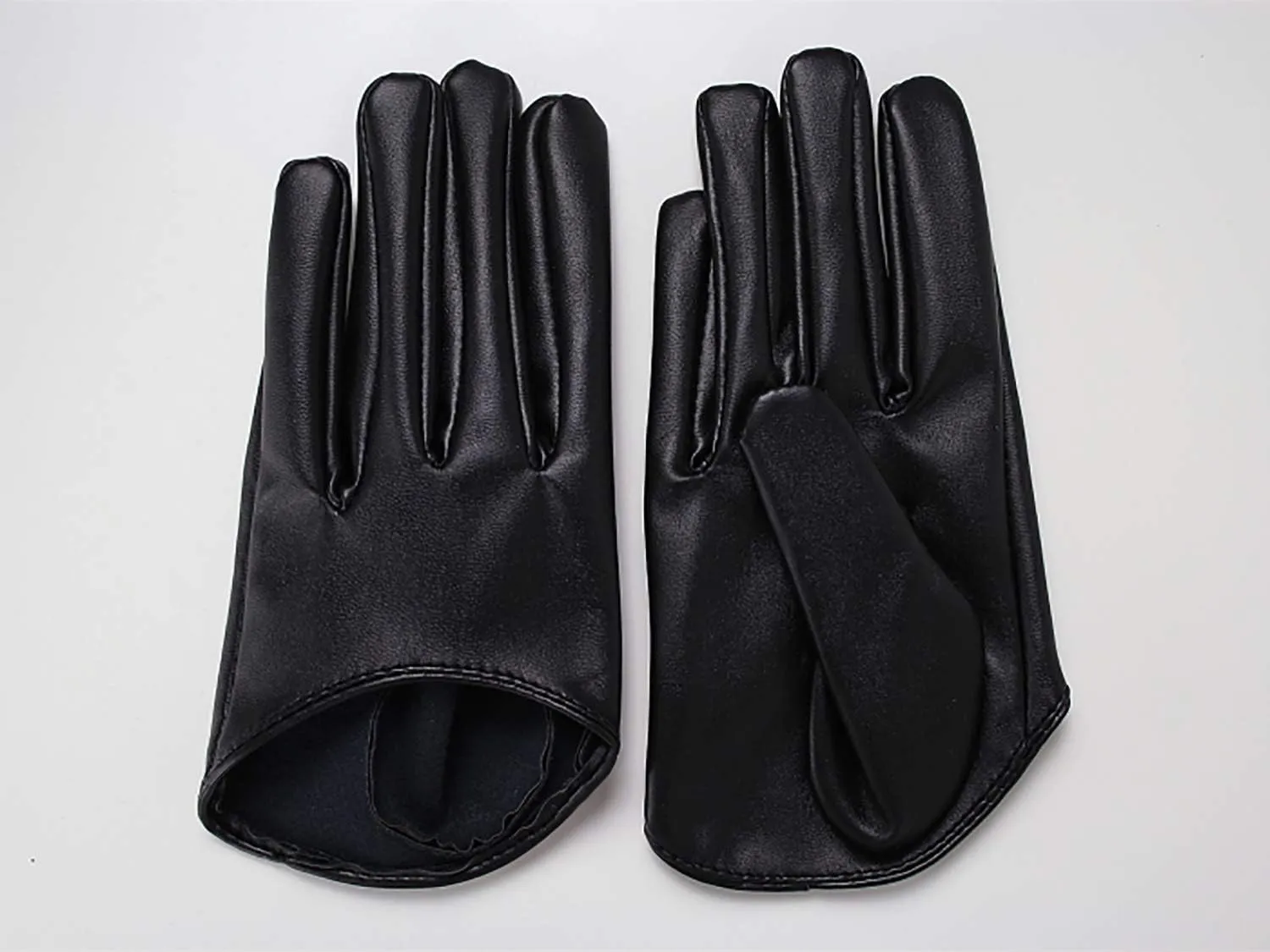 DooWay Fashion Short Leather Gloves for Women Costume Wet Look Faux Patent PU Driving Dress Gloves