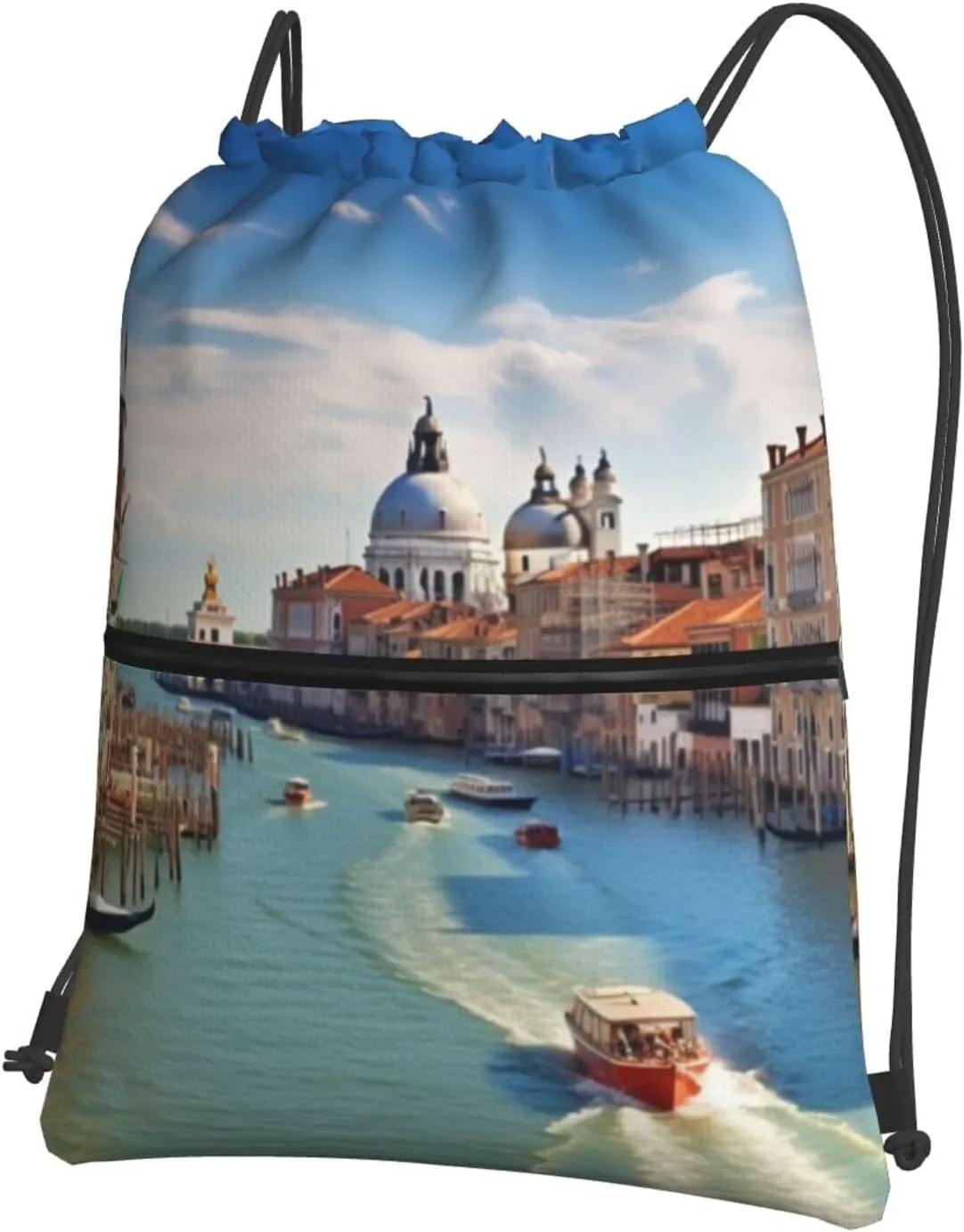 Drawstring Backpack Gym Bag Cinch Bag Draw String Back Bag Grand canal in Italy Drawstring Bags for Travel