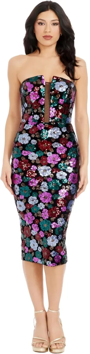 Dress the Population Women's Erica Bodycon Midi Dress