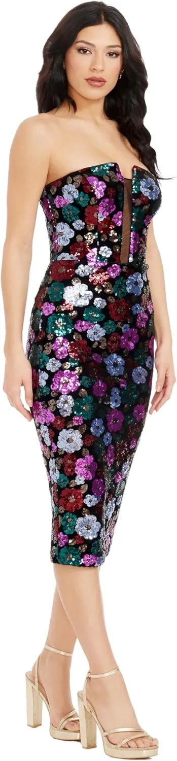 Dress the Population Women's Erica Bodycon Midi Dress