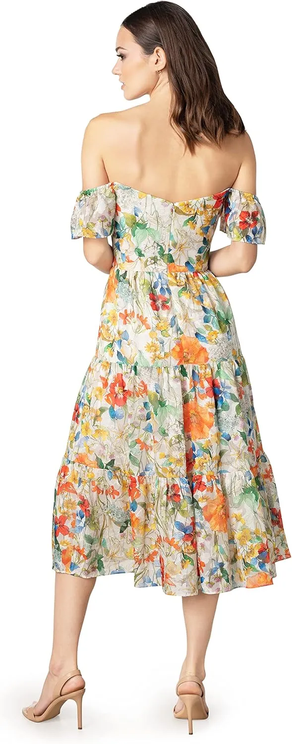 Dress the Population Women's River Fit and Flare Midi Dress