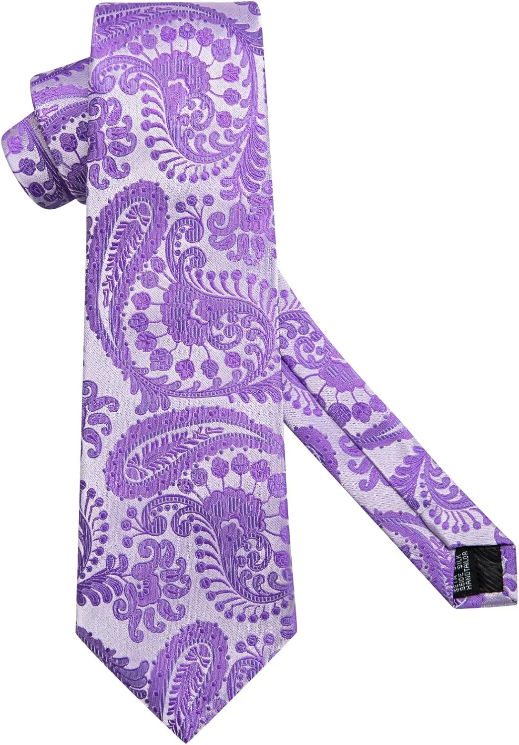 Dubulle Mens Paisley Floral Silk Tie for Men Striped Necktie and Pocket Square Cufflinks Set Wedding Business