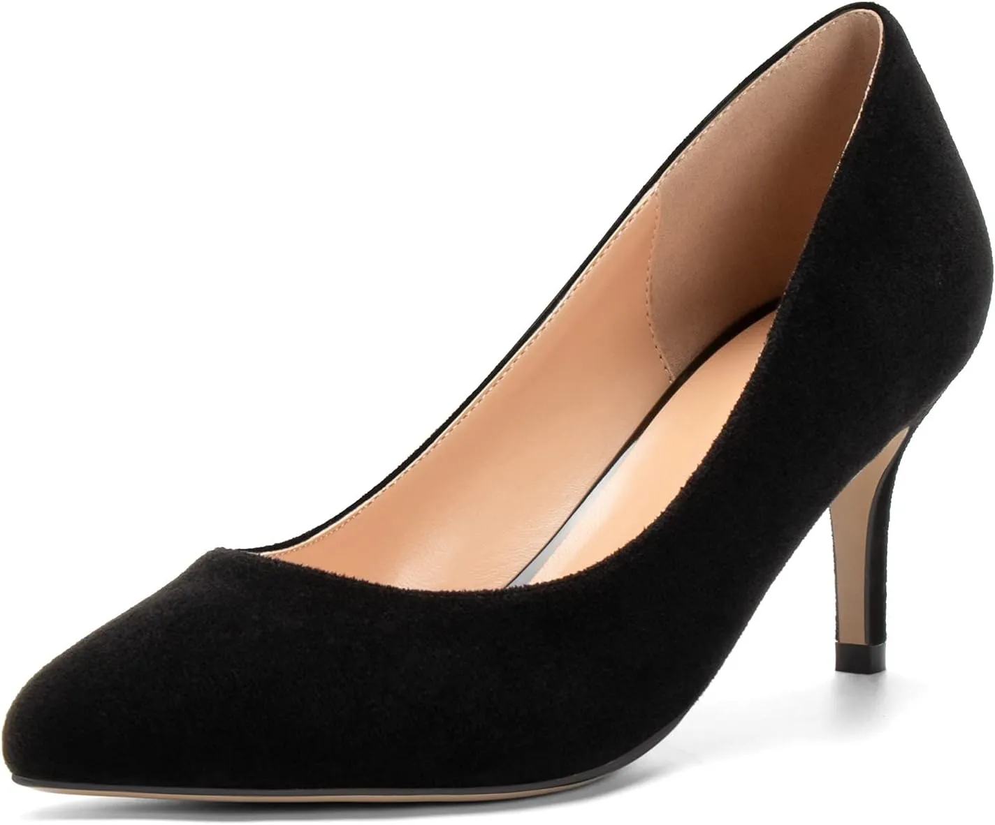 Eldof Women Kitten Heel Pumps - Round Toe 6.5cm Mid-Heel Court Shoes for Wedding, Party, Office