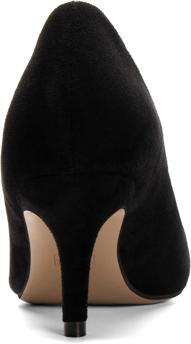Eldof Women Kitten Heel Pumps - Round Toe 6.5cm Mid-Heel Court Shoes for Wedding, Party, Office