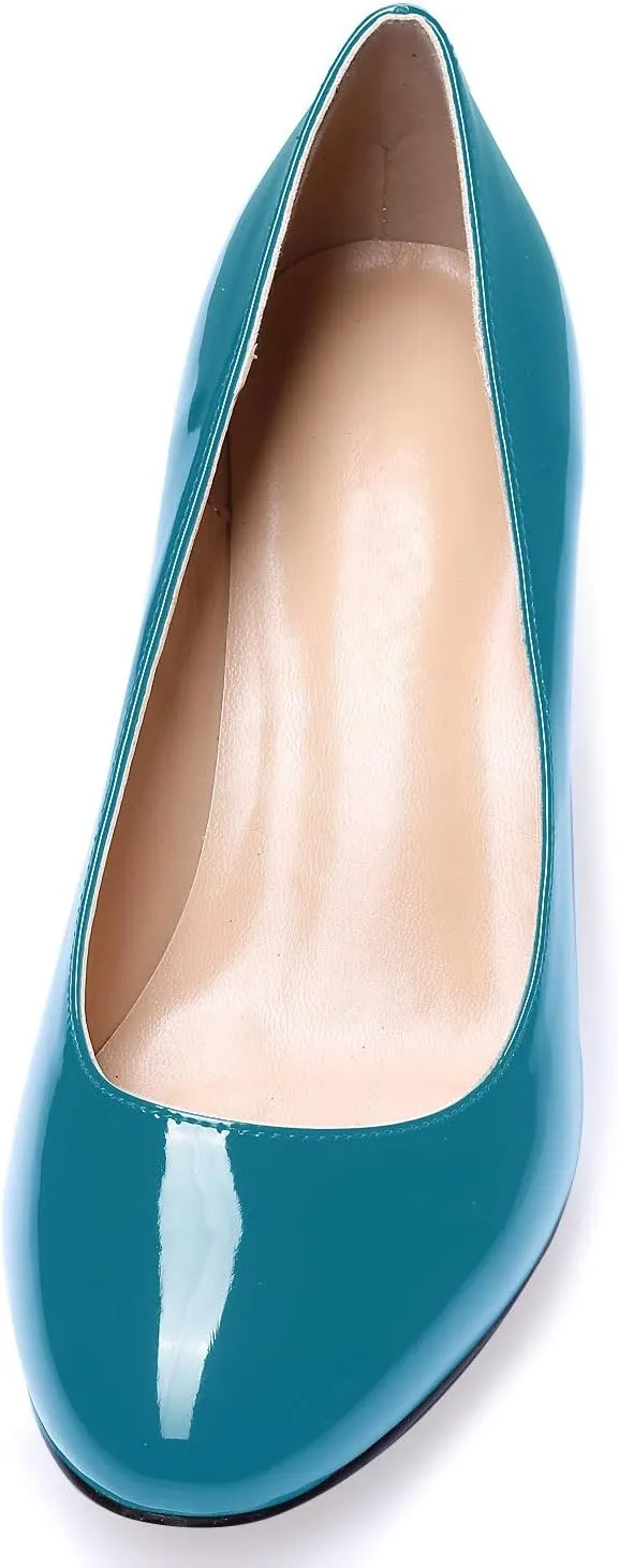 Eldof Women Kitten Heel Pumps - Round Toe 6.5cm Mid-Heel Court Shoes for Wedding, Party, Office