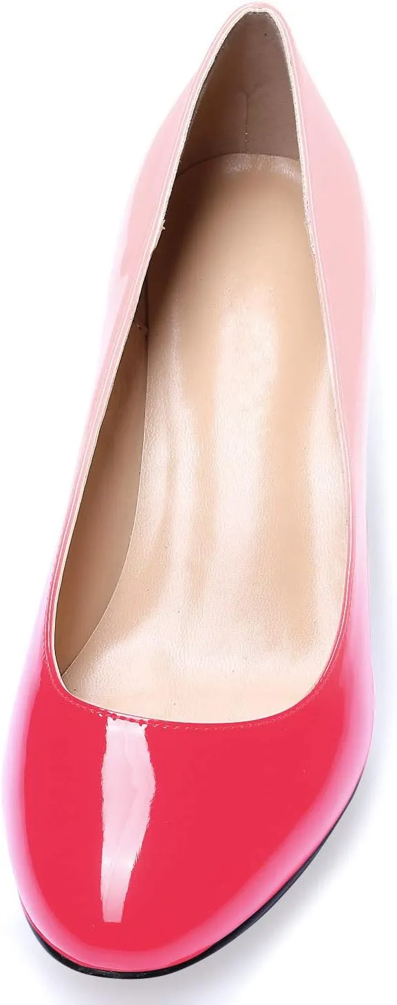 Eldof Women Kitten Heel Pumps - Round Toe 6.5cm Mid-Heel Court Shoes for Wedding, Party, Office