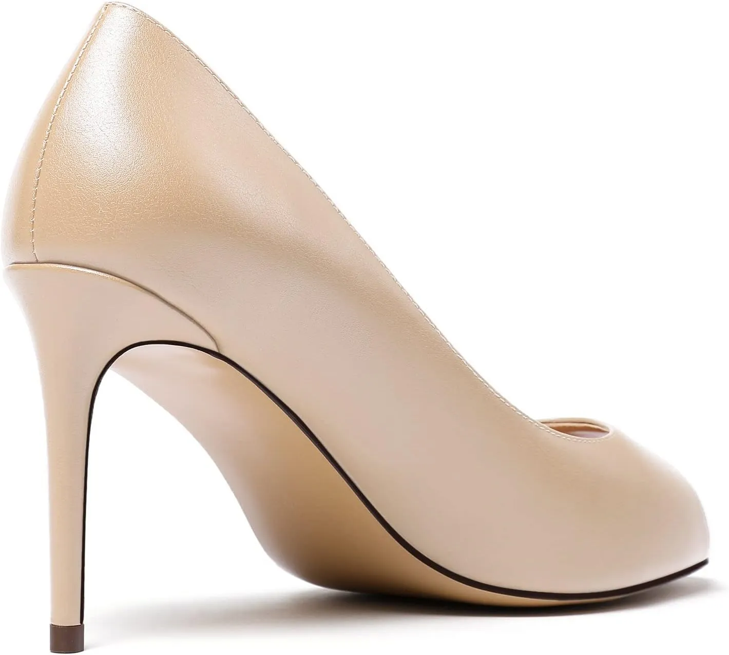 Eldof Women Peep Toe Pumps Mid-Heel Pumps Formal Wedding Bridal Classic Heel Open Toe Stiletto