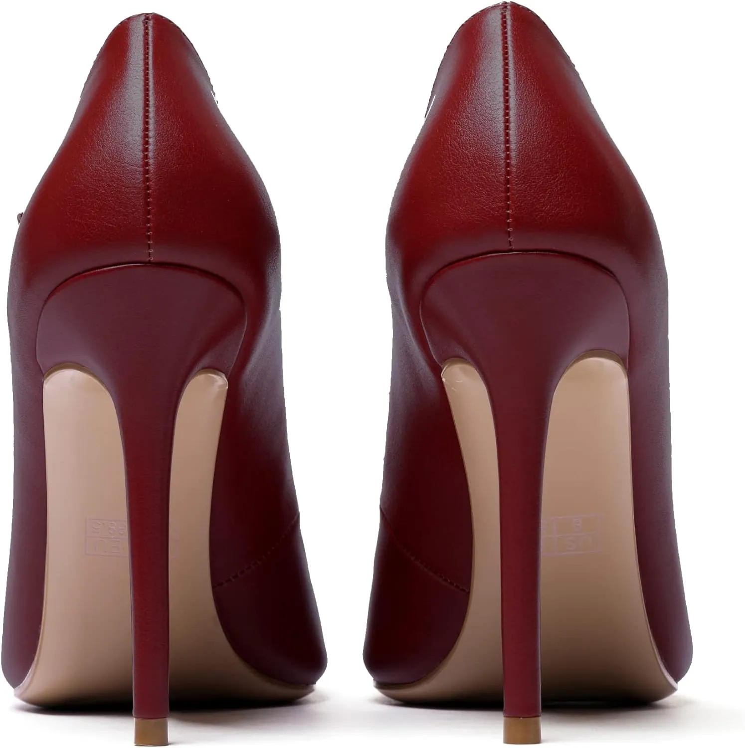 Eldof Women's 100mm High Heel Pointed Toe Mary Jane Pumps Ankle Strap Buckle Closure Shoes