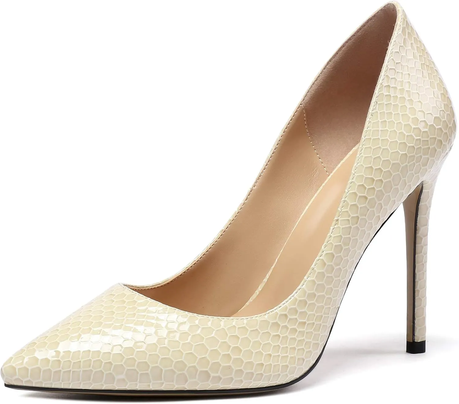 Eldof Women's Classic Dress Pumps Shoes, Sexy Pointed Toe 4" Stiletto High Heels, Office Formal Slip On Size 5-13