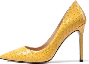 Eldof Women's Classic Dress Pumps Shoes, Sexy Pointed Toe 4" Stiletto High Heels, Office Formal Slip On Size 5-13