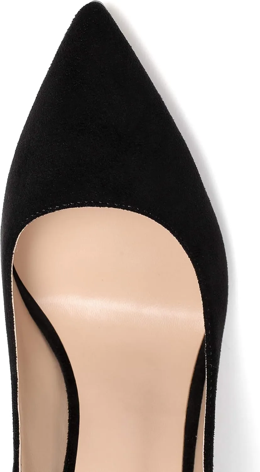 Eldof Women's Classic Dress Pumps Shoes, Sexy Pointed Toe 4" Stiletto High Heels, Office Formal Slip On Size 5-13