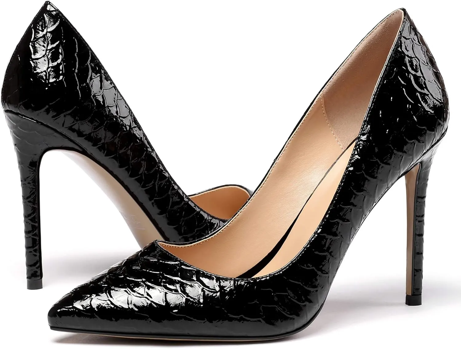 Eldof Women's Classic Dress Pumps Shoes, Sexy Pointed Toe 4" Stiletto High Heels, Office Formal Slip On Size 5-13
