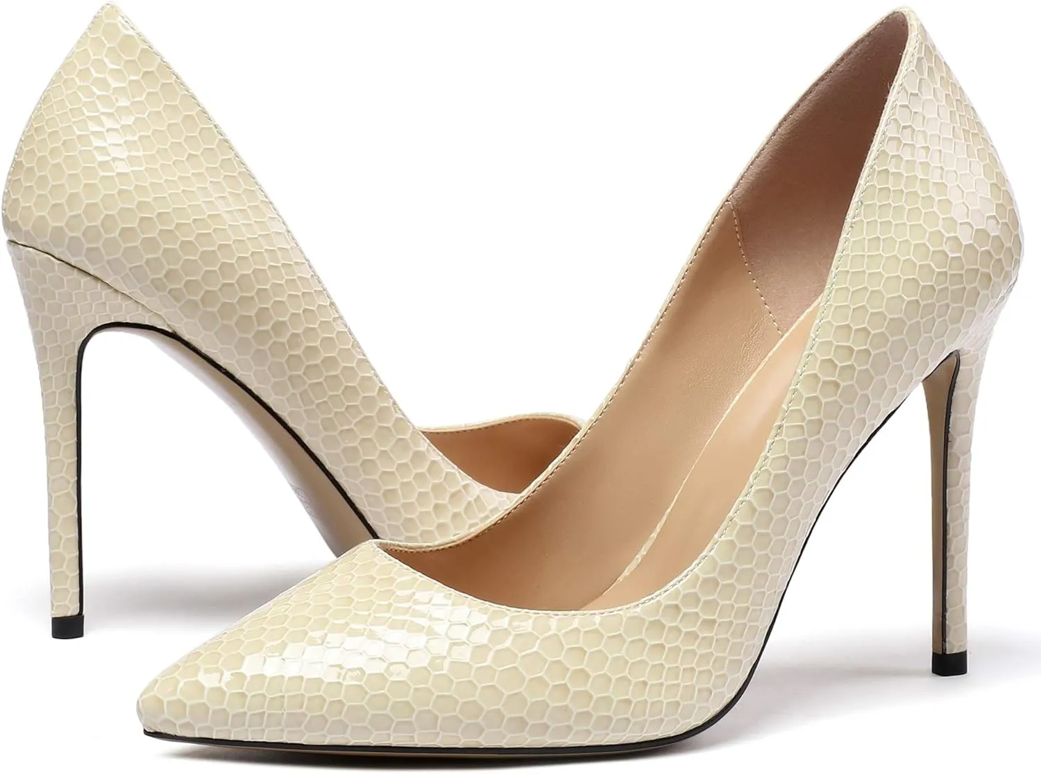 Eldof Women's Classic Dress Pumps Shoes, Sexy Pointed Toe 4" Stiletto High Heels, Office Formal Slip On Size 5-13