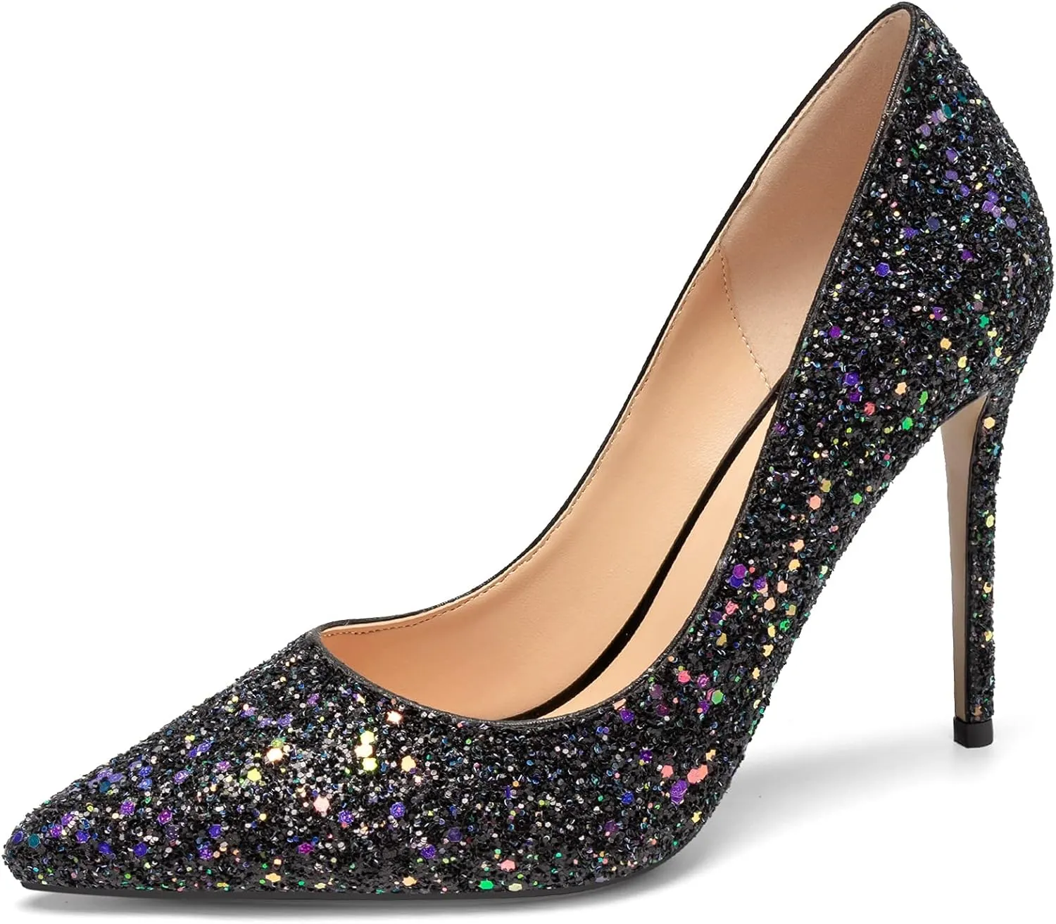Eldof Women's Classic Dress Pumps Shoes, Sexy Pointed Toe 4" Stiletto High Heels, Office Formal Slip On Size 5-13
