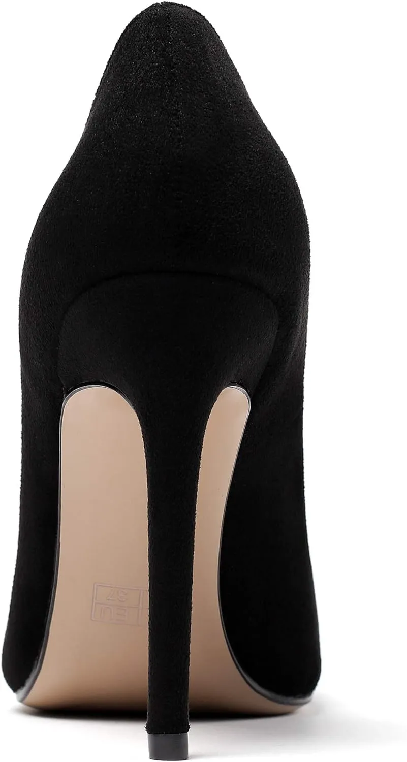 Eldof Women's Classic Dress Pumps Shoes, Sexy Pointed Toe 4" Stiletto High Heels, Office Formal Slip On Size 5-13