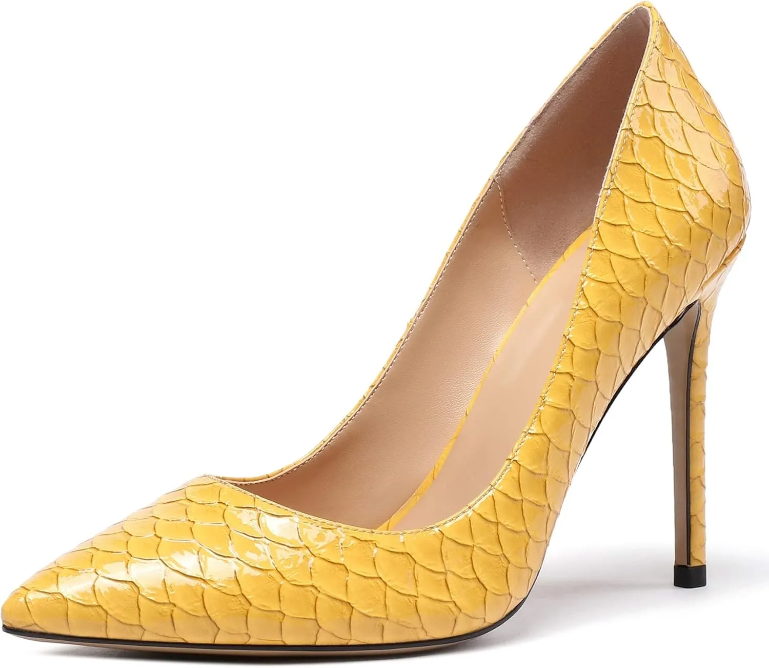Eldof Women's Classic Dress Pumps Shoes, Sexy Pointed Toe 4" Stiletto High Heels, Office Formal Slip On Size 5-13