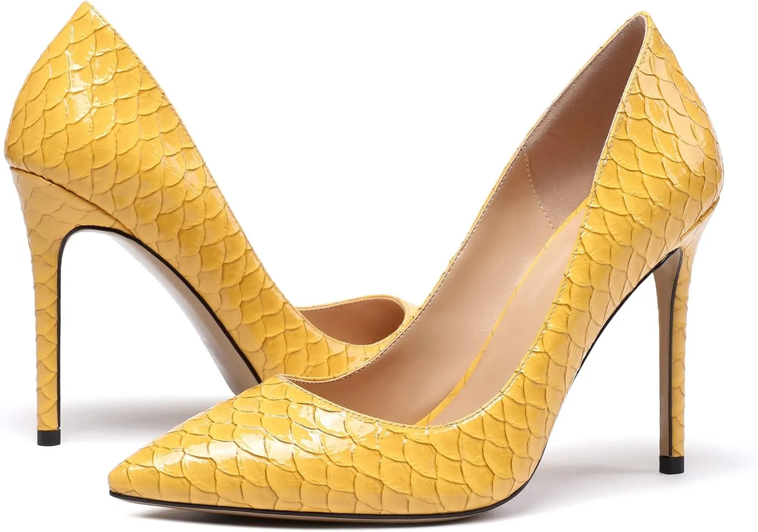 Eldof Women's Classic Dress Pumps Shoes, Sexy Pointed Toe 4" Stiletto High Heels, Office Formal Slip On Size 5-13