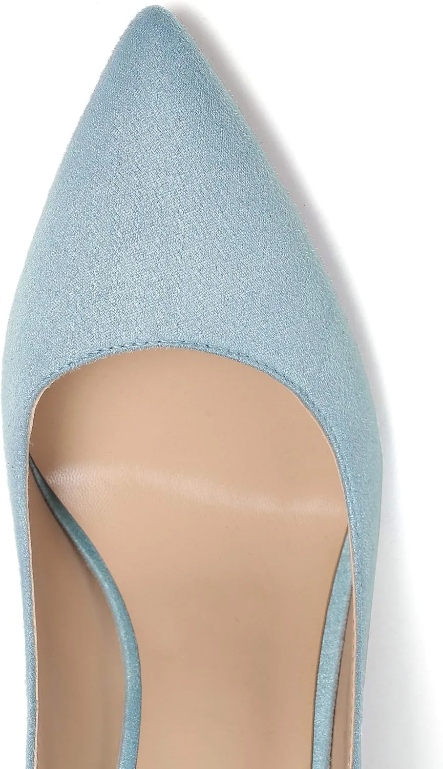 Eldof Women's Classic Dress Pumps Shoes, Sexy Pointed Toe 4" Stiletto High Heels, Office Formal Slip On Size 5-13