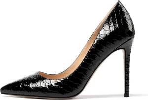 Eldof Women's Classic Dress Pumps Shoes, Sexy Pointed Toe 4" Stiletto High Heels, Office Formal Slip On Size 5-13