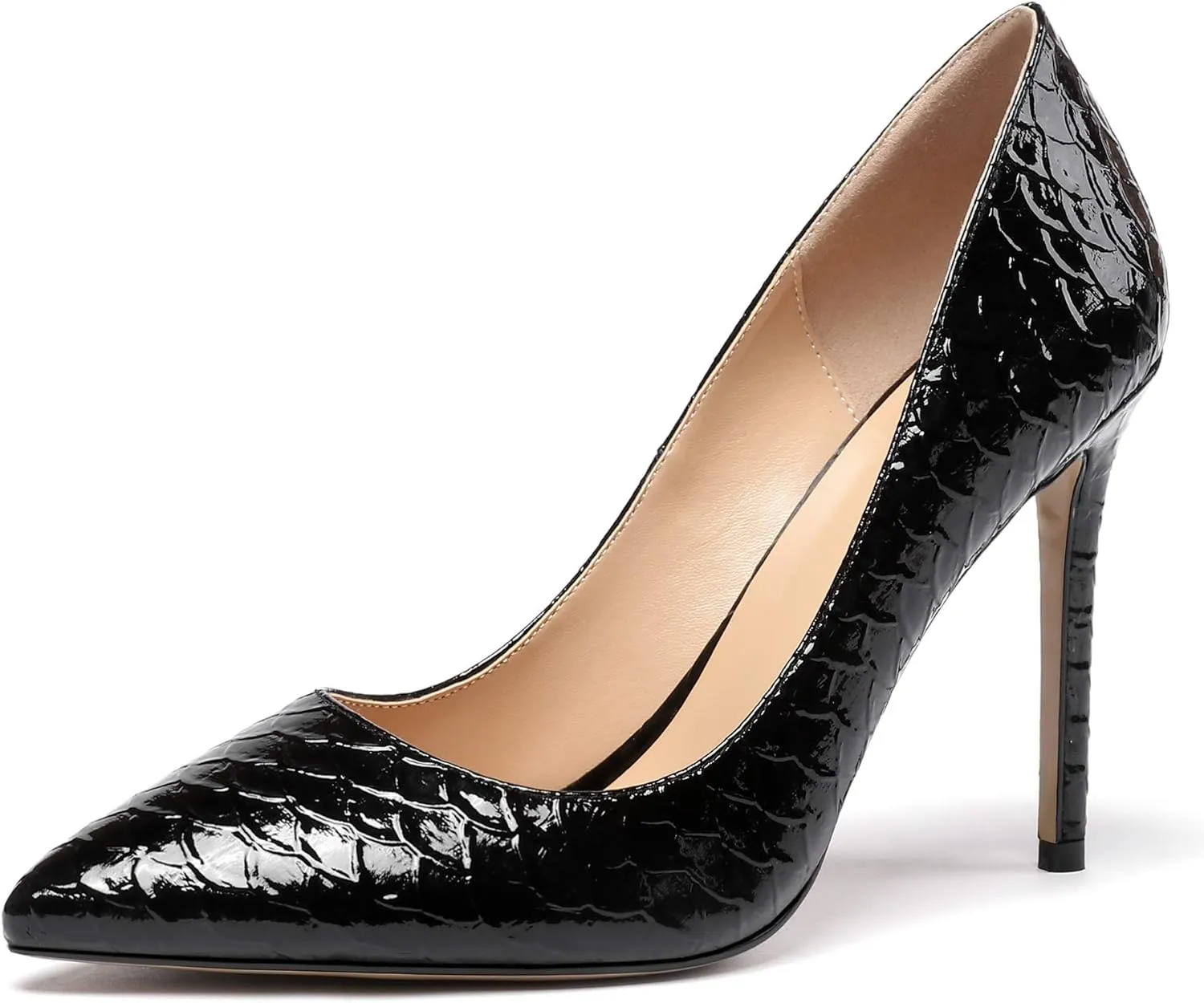 Eldof Women's Classic Dress Pumps Shoes, Sexy Pointed Toe 4" Stiletto High Heels, Office Formal Slip On Size 5-13