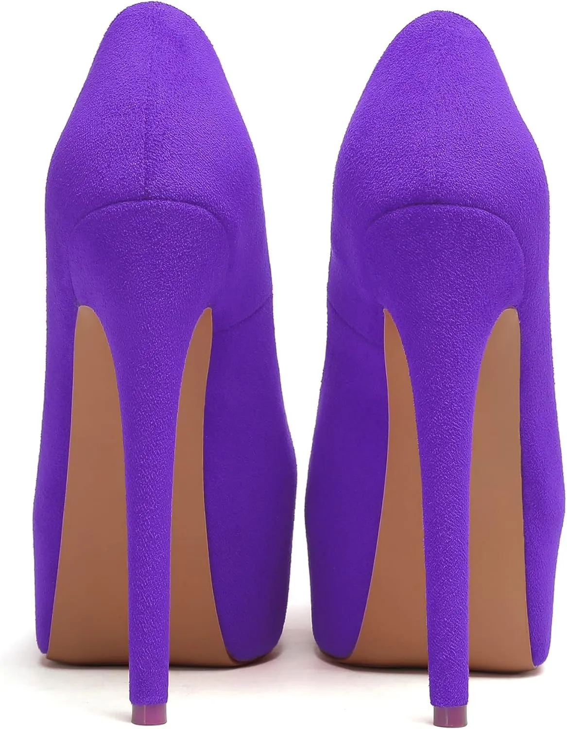 Eldof Womens High Heel Platform Pumps Round Toe Sky High Stilettoes 6" Party Dress Platform