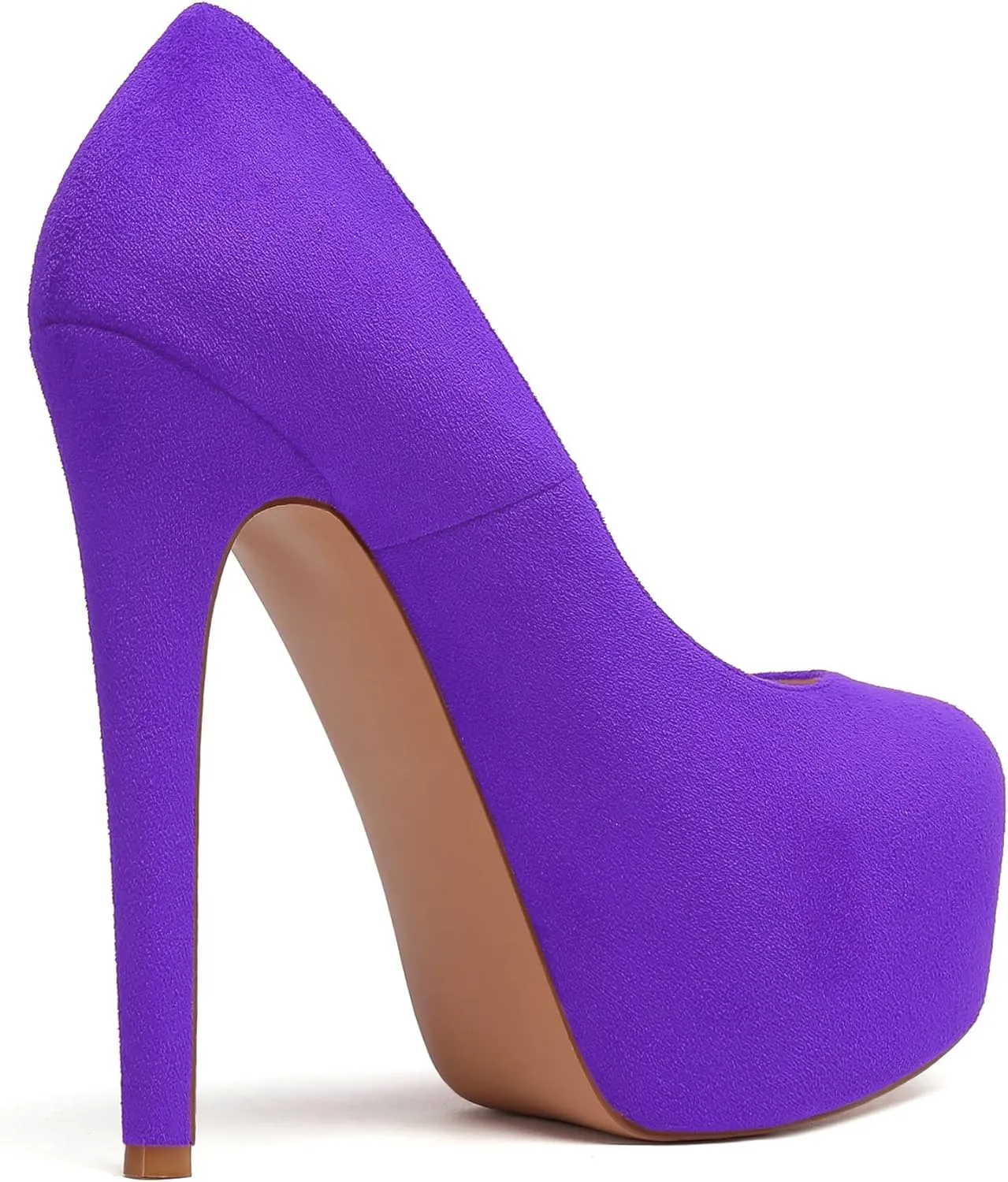 Eldof Womens High Heel Platform Pumps Round Toe Sky High Stilettoes 6" Party Dress Platform