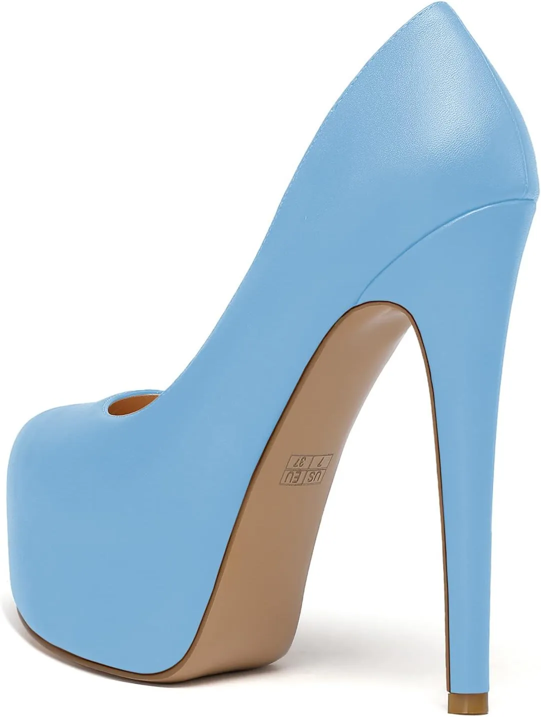 Eldof Womens High Heel Platform Pumps Round Toe Sky High Stilettoes 6" Party Dress Platform