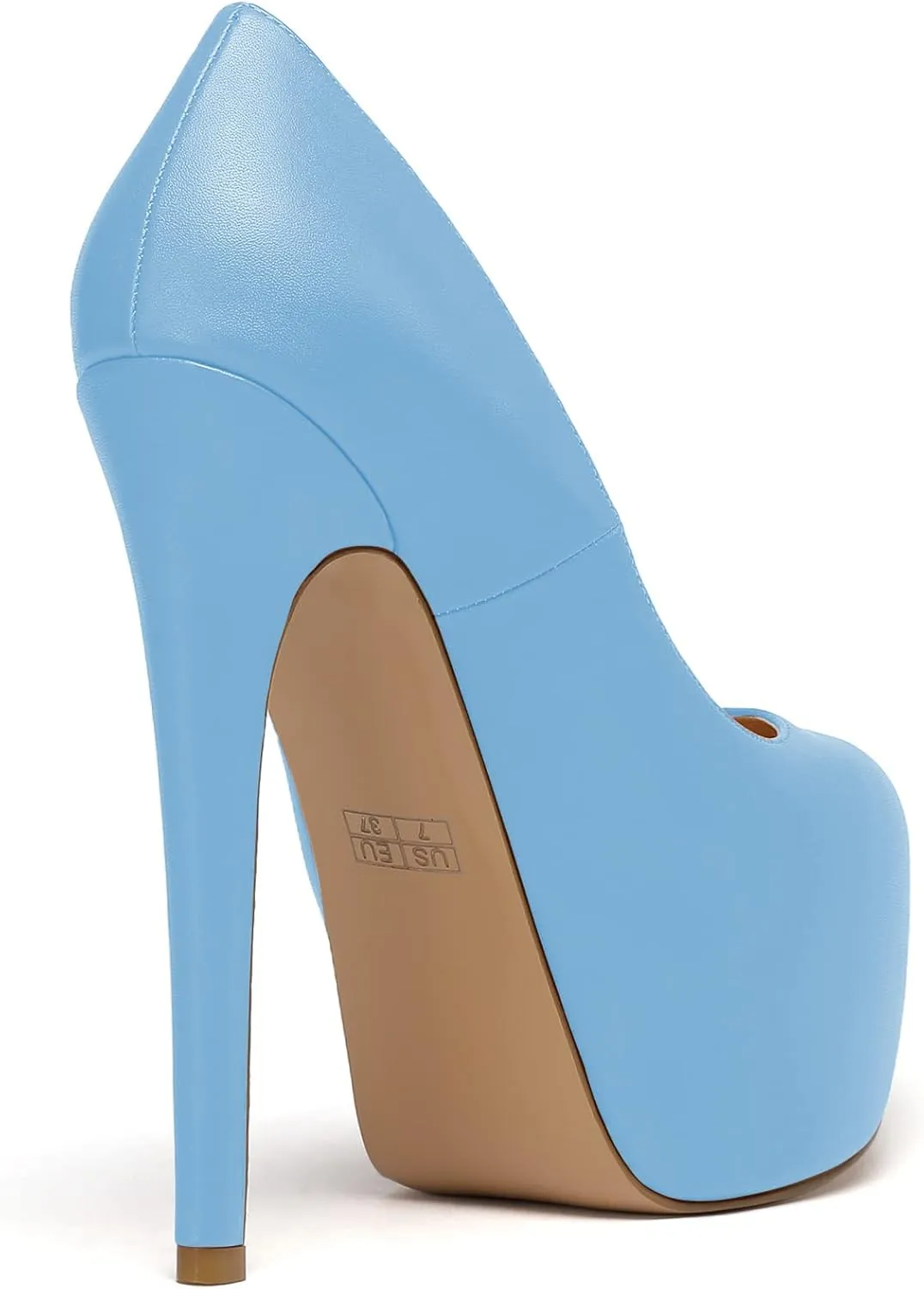 Eldof Womens High Heel Platform Pumps Round Toe Sky High Stilettoes 6" Party Dress Platform