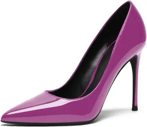 Eldof Womens Pointed Toe Pumps High Heel Stilettos Classic Slip On 4" Heels Wedding Party Office Pumps for Women