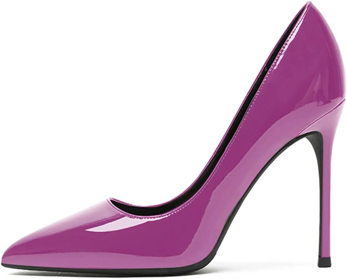 Eldof Womens Pointed Toe Pumps High Heel Stilettos Classic Slip On 4" Heels Wedding Party Office Pumps for Women