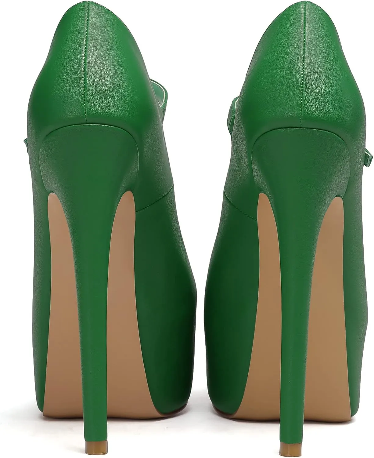 Eldof Women's Stiletto High Heels Platform Mary Jane Pumps Round Closed Toe Ankle Straps Party Dress Shoes 6 Inches