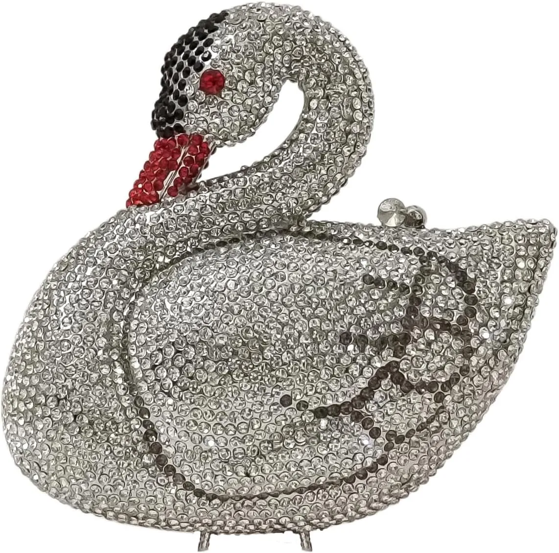Elegant Swan Evening Purse Animal Crystal Clutch Women Minaudiere Handbag Party Luxury Rhinestone Bag