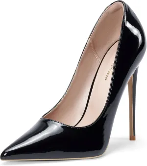 Elisabet Tang Women Pumps, Pointed Toe High Heel 4.7 inch/12cm Party Stiletto Heels Shoes Matte