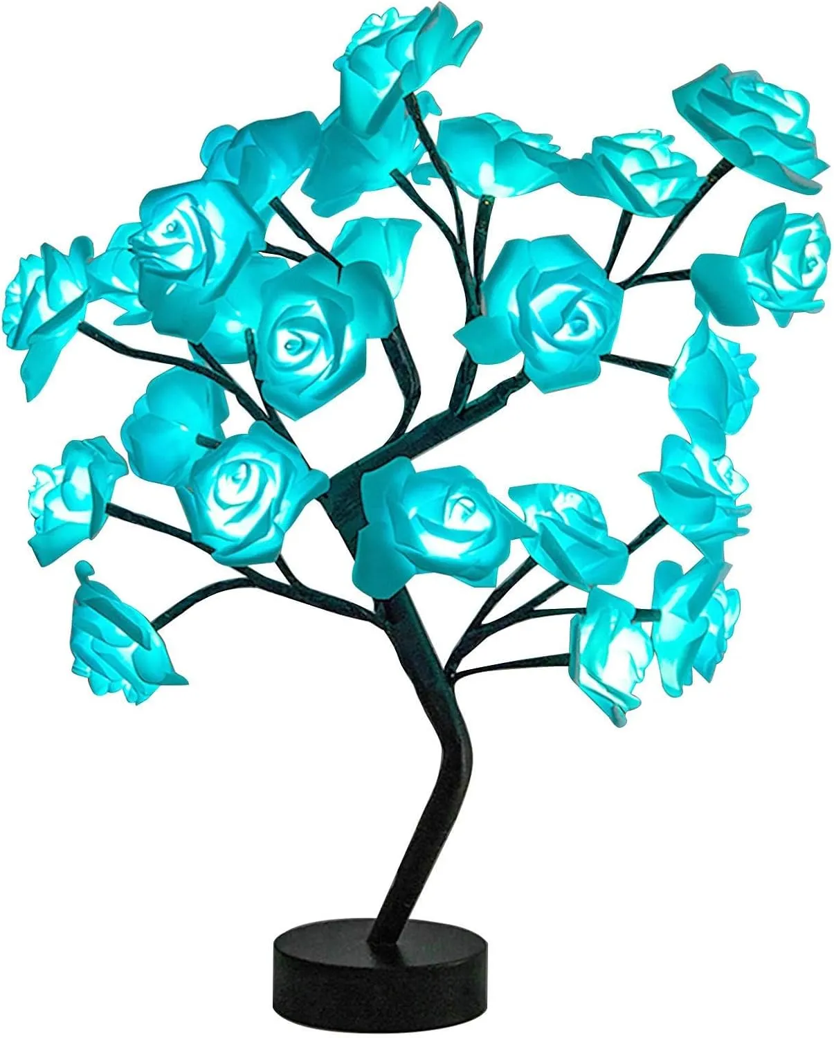 Endless Rose Lamp, Rose Tree Lamp, Romantic Flower Lamp, LED Table Rose Night Light Atmosphere Decor, Gift for Women Girls Wife Valentines Day Wedding Decor (Blue)
