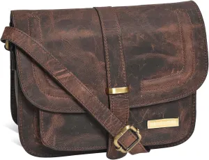 ESTALON Leather Crossbody Bags for Women - Trendy Women's Shoulder Bag - Cross body Purses for Women - Ladies Handbags - Gifts for Her - Brown