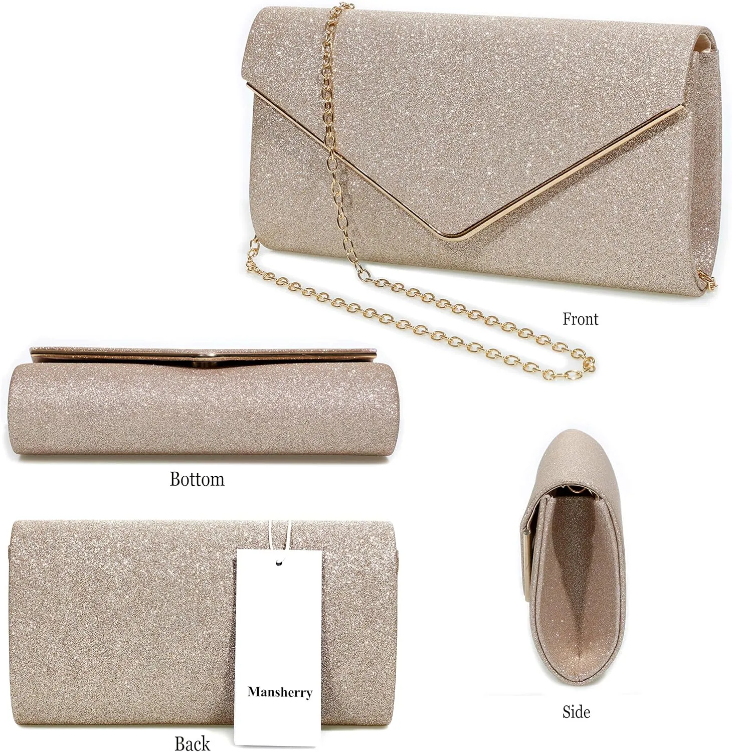 Evening Bag Clutch Purses for Women, Ladies Sparkling Party Handbag Wedding Bag Purse