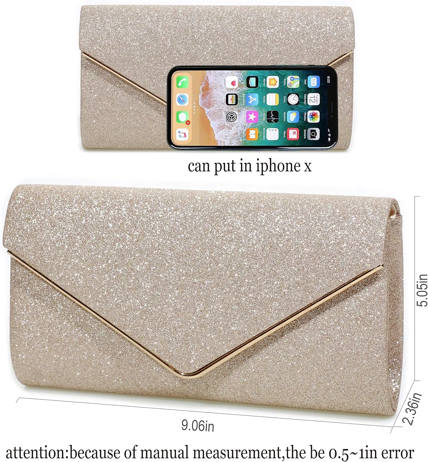 Evening Bag Clutch Purses for Women, Ladies Sparkling Party Handbag Wedding Bag Purse