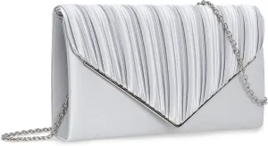 Evening Bag Elegant Women Party Handbag Pleated Satin Clutch for Wedding/Prom/Formal Events