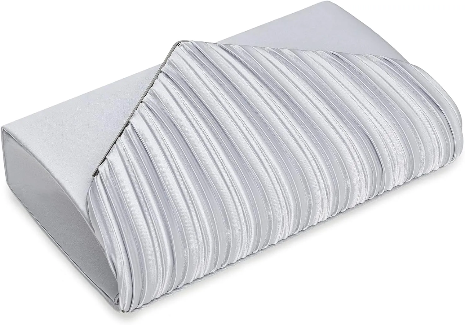 Evening Bag Elegant Women Party Handbag Pleated Satin Clutch for Wedding/Prom/Formal Events